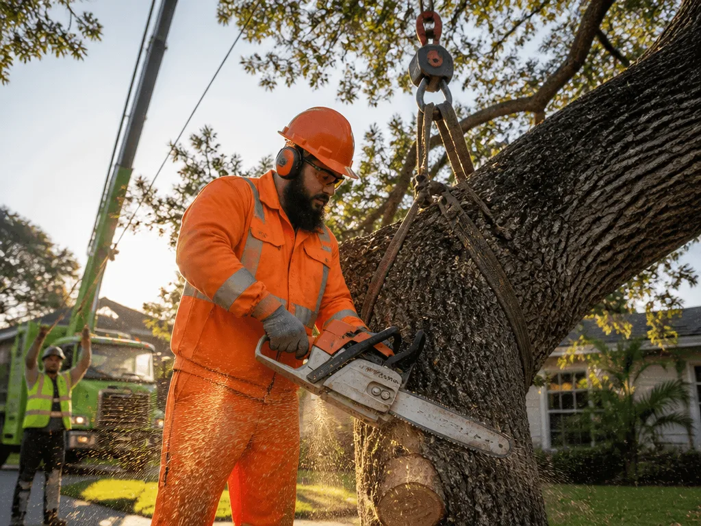 Crane-Assisted Tree Removal